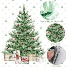 New Calcomanías de pared grandes para árbol de Navidad calcomanías de pared de acuarela para despegar y pegar calcomanías de pared gigantes para baño recámara sala de estar oficinas decoración del hogar - Vistoso - Ver 4