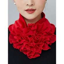 1pc Solid Color Retro Style Versatile Neck Scarf For Women, Fashion Collar/Scarf Accessory, Suitable For Spring/Summer - 藍色 - 查看 7