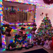 1 Pack Of 100ft 300 LED Outdoor Christmas Lights, Multi-Color Christmas String Lights With 8 Modes, Waterproof, Green Line Flashing Tree Lights Suitable For Indoor, Home, Garden, Patio, Christmas Party Decorations. - Xem 8