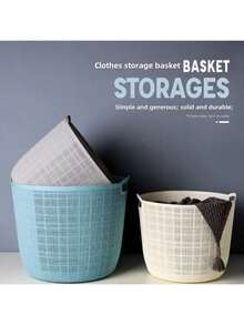 Multifunctional Portable Wheeled Plastic Laundry Basket, Large Capacity Laundry Basket, Durable And Space-Saving Folding Design, Ventilated Design, Suitable For Laundry, Bathroom And Balcony Storage, Simple Style - Smooth Edges Without Burrs - Won't Scratch Items - Raised Bottom - Stable Placement