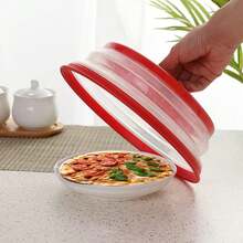 1PC Silicone Microwave Splatter Cover With Steam Vent, Gray Silicone And Plastic Microwave Food Cover, Prevents Splattering And Keeps Microwave Clean, Space-Saving Design, Easy To Clean And Store, Heat Resistant, Perfect For Reheating Food, Fits Most Standard Size Plates And Bowls. - 彩色 - 查看 2