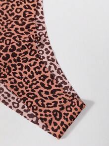 10pcs Women's Seamless Leopard Print V-Shaped Waistband Briefs, Comfortable Skin-Friendly Fabric Ladies Panties - Multicolor - View 3