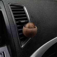 1 Handmade Car Air Freshener Diffuser - Wooden Spherical Design With Black Handle, No Batteries Required, Perfect For Car Vents And Home Use, Fragrance Diffuser - Multicolor - View 8