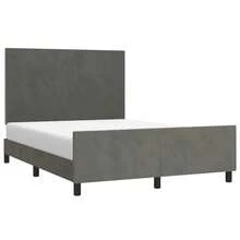 vidaXL Bettgestell Ohne Matratze, Dunkelgrau, 140x190 Cm, Samt - Grigio - Visualizzare 3