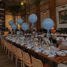 50.8厘米透明泡泡气球和45.72厘米乳胶气球，配蝴蝶结装饰套装，适用于生日派对、求婚、婚礼室内/室外装饰、毕业典礼和开斋节庆祝活动。 - 彩色 - 查看 10