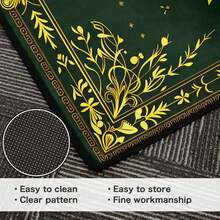 1Pc Large Mystical Moon & Golden Crescent Floral Area Rugs, Celestial Black With Golden Accents,Non-Slip Backing, Lightweight, Durable Polyester, Machine Washable, Easy To Clean, Soft Felt Back, Rug For Living Room, Bedroom Or Office, Sofa, Coffee Table, Kitchen, Bathroom, Balcony, Entrance Carpet, Apartment, Dormitory, Porch, Patio, Farmhouse Decor, Halloween, Fall Decor, Dark Academia Style, Indoor Use, Rugs For Living Room, Low Pile Carpet - 樣式 5 - 查看 5
