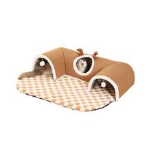 Cat Tunnel, Cat Bed, Small Pet Tunnel, Pet Bed, Deer, Pet Bed, Hidden Game Toy, Cat Tunnel, Play & Sleep, All-In-One Bear-Shaped Tunnel, Cat Bed, Pet Bed, Warm Bed, Rabbit, Hamster Tunnel Bed - Multicolor - View 10