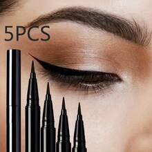 5 件液体眼线笔套装，速干顺滑，防水防汗防晕染持久，适合初学者，可作为节日化妆礼品套装 - 黑色 - 查看 9