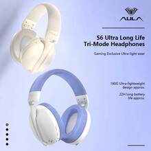 AULA S6 Over-Ear Headphones With Foldable Microphone, Wireless Gaming, Portable, Low Latency, Long Battery Life, Three Modes, Supports Wired/2.4G/Bluetooth Connectivity, Suitable For Desktop And Laptop Gaming. - Multicolor - View 5