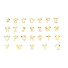 2Pcs/Set New Initial Pendant Golden Stainless Steel Lip Chain Bead Chain Layered Choker Necklaces For Women - Yellow Gold - View 4