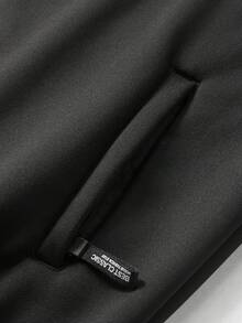 Men's Outdoor Fleece Jacket With Zipper Pockets, Fashionable Collar Jacket For Winter