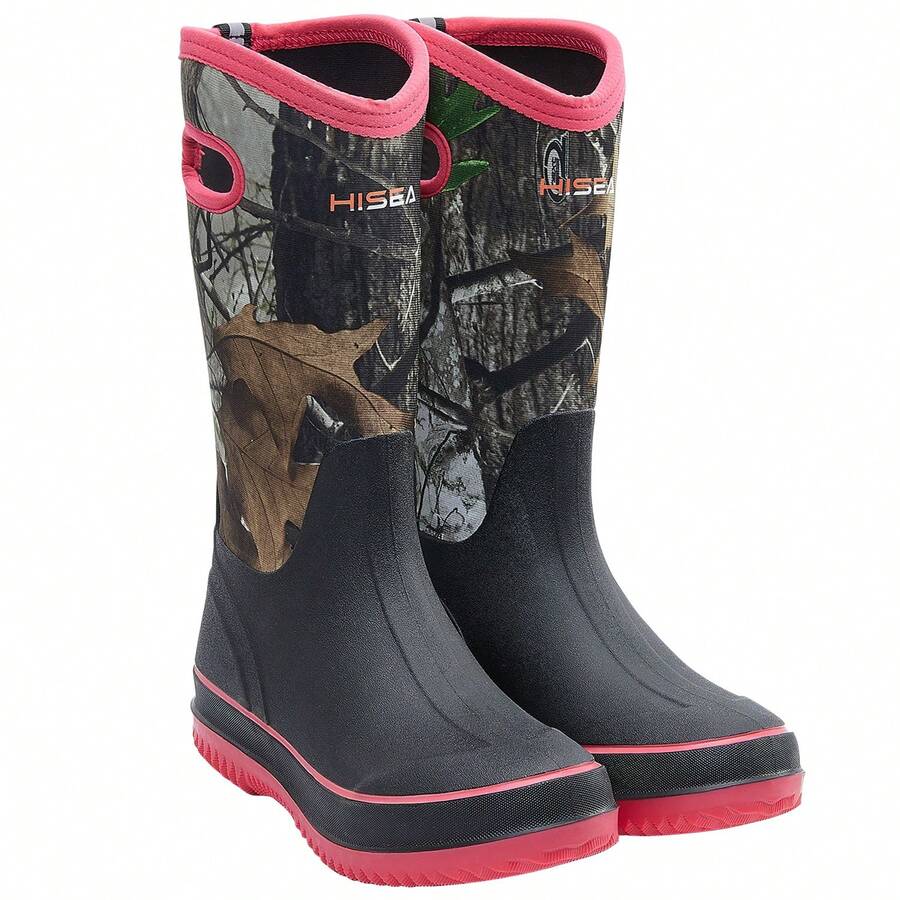 HISEA Rain Boots For Women Mid Calf Rubber Boots High Quality Neoprene Insulated Barn Boots For Mud Working Gardening - 迷彩 - 查看 1