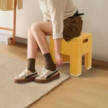 YUNRUX Shoe Changing Stool - Brown - View 9