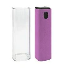 Mini sticlă cu spray pentru curățarea ecranului, soluție de curățare a ecranului auto, îndepărtează amprentele, potrivită pentru smartphone-uri, tablete, laptopuri, afișaje auto, ecrane tactile, soluție de curățare cu spray 3 în 1, lavetă din microfibră și husă de protecție (soluția de curățare nu este inclusă)