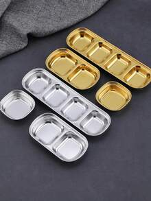 1pc 304 Stainless Steel Korean Style Sauce Dish, Good Quality And Aesthetically