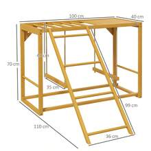 PawHut Wooden Chicken Play Frame, Chicken Playpen With Swing And Ladder, Chicken Climbing Frame For 3-4 Chickens, Natural Wood