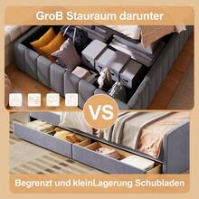 Upholstered Bed, 140*200cm, Hydraulic Storage, Without Headboard, Without Mattress, Beige