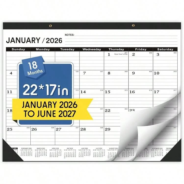 Desk Calendar 2026January 2026 To June 2027 Desk Calendar 2026-2027 ...