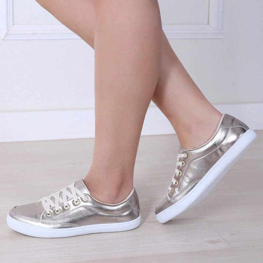 Women's Sneakers In Genuine Leather - Lightweight And Comfortable For Everyday Wear - 老銀 - 查看 1