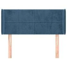 vidaXL Kopfteil Mit Ohren Dunkelblau 103x16x78/88 Cm Samt - Blau - Übersicht 3