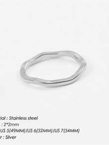 Z.W BIJUX - Pair Of Titanium Steel Rings, Fashionable Jewelry For Women. With Box. - Silver Without Box. - View 5