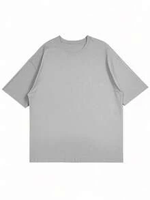 Áo thun nam tay ngắn màu trơn, thoải mái và thoáng khí, phong cách mùa hè - Màu Xám nhạt - Xem 6