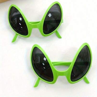 1件外星人主题派对眼镜、头饰、新奇塑料拍照道具，适用于生日、单身派对、酒吧、新年庆祝、万圣节、圣诞节活动和派对装饰