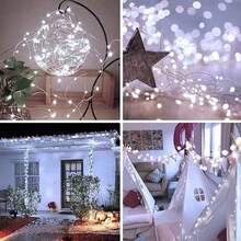 1条装 10/20/30/50/100/200颗LED灯珠 1米/2米/3米/5米/10米/20米铜线串灯，适用于节日装饰、婚礼、派对、礼品、卧室、客厅、家居、花园、单身派对 [不含电池]，斋月装饰灯 - 銅線燈 - 查看 8