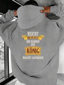 Men's Hoodie With German Sauna Quotes - Size, Green, With Printed German Text And German Phrases, Loose Fit Suitable For Casual Wear And Sauna Parties, German Cultural Clothing (JPH-9), Size - 黑色 - 查看 9