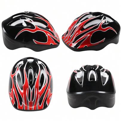 Children's Bicycle Helmet Set, Including Knee Pads, Elbow Pads, Wrist Guards, Adjustable Helmet, Suitable For Toddlers, Kids And Teens, Ages 3-10 Years Old, Boys And Girls, Protective Gear Set, Bicycle Helmet, Roller Skates
