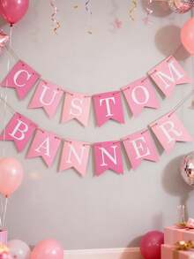 Customized Banner, Personalized Banner, Design Your Own Banner, Can Add Name, Text Or Photo, Suitable For Party, Birthday, Wedding, Graduation, Anniversary, Engagement, Baby Shower And Other Occasions - Multicolor - View 5