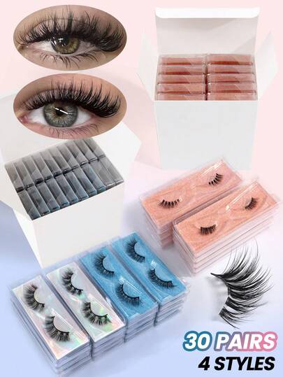 MAANGE 30/10 Cặp Mi Giả Tự Nhiên Kiểu Đan Chéo Kèm Hộp Bảo Quản, Thích Hợp Sử Dụng Hàng Ngày, Kiểu Hoạt Hình, Dải Mi Trong Suốt Nửa Mắt, Hiệu Ứng Trang Điểm Mắt Mèo/Cáo Tự Nhiên, Vật Dụng Cần Thiết Khi Du Lịch, Bộ Quà Tặng Mi Năm Mới/Giáng Sinh, Quà Tặng Hẹn Hò/Sinh Nhật/Tiệc Tùng Cho Phụ Nữ, Bạn Gái, Vợ, Mẹ