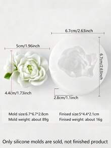 Khuôn silicon 5 trong 1 dùng để làm nến, đồ thủ công thạch cao, đồ chơi giải tỏa căng thẳng, phông nền chụp ảnh, trang trí nhà cửa - Bao gồm các mẫu thiết kế cho hoa lan, hoa nhài, hoa dâm bụt, chịu nhiệt, dẻo, có thể tái sử dụng - trắng - Xem 15