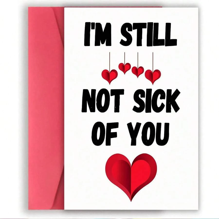 1pc Elegant Valentine's Day/Anniversary Greeting Card. For Husband. With Envelope. High-Quality Paper. Wish You Eternal Youth And Good Health. Decorated With Heart Pattern. Perfect Valentine's Day Card From Wife To Husband (4.7 Inches X 6.7 Inches)