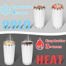 1 taza de viaje de acero inoxidable de 30 oz, termo aislado con vacío, sin carga - Ideal para bebidas frías y calientes, regalo perfecto para Navidad y Halloween, taza de viaje para café - Blanco - Ver 3