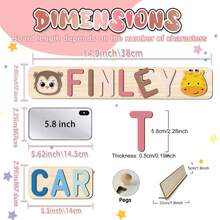 (CUSTOMIZED)1pc Customized Wooden Puzzle,1st Birthday Gift For Toddlers,Preschoolers Toys For 1,2,3,4,5,6 Years Old Children,Montessori Toys For Kids,Early Education Toys For Boys,Cognitive Toys For Girls,Beatiful Color Suitable Girls,Personalized Name Puzzle,Customized 3D Alphabet Jigsaw Puzzle, - Peach Brown - View 3