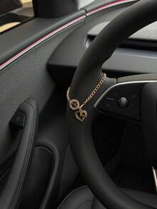 1 Phụ kiện trang trí vô lăng, chiều dài có thể điều chỉnh 15cm, tối giản, dễ thương, chuỗi hạt Mân Côi sáng tạo, phụ kiện treo xe hơi thời trang độc đáo - MẸ + Trái tim - Xem 2