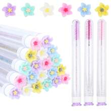 2/5/10/20 Pcs Mascara Wands Tube Set Reusable LashBrush Rose Flower Tube Eyelash Brush Tubes SpooliesLash Extension Brushes Applicators Makeup Tools - Multicolor - View 1