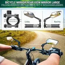 2pcs 360° Adjustable Bike Mirrors For Handlebars, Scratch-Resistant Glass Lens, Fit Safety Rear View Mirrors With ABS Mounting Brackets & Screws Included, Black, Enhanced Visibility Gear - Black - View 6