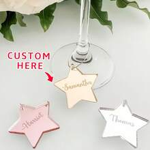 个性化酒杯标签，可刻上宾客姓名，适合同学聚会、婚礼等场合（不含戒指）