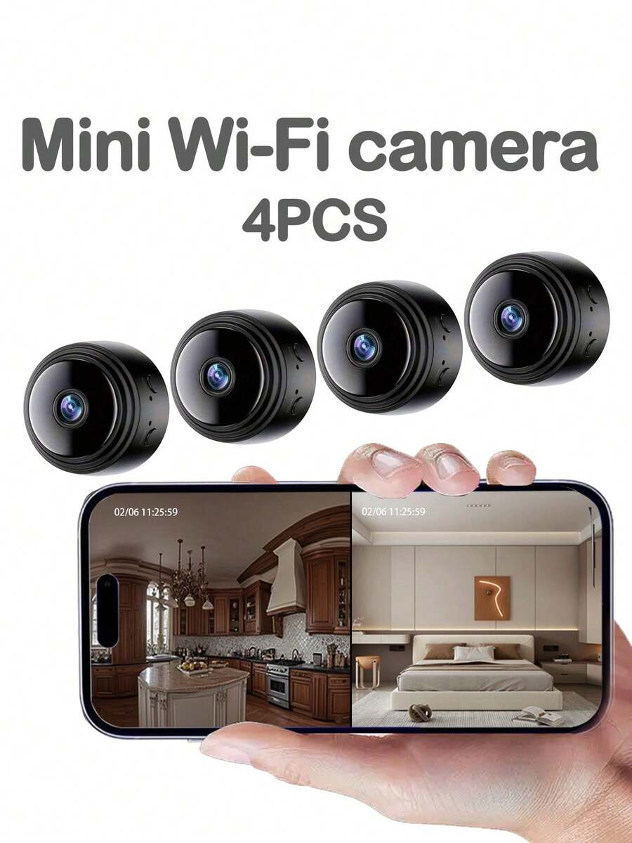 Caméra de sécurité sans fil WiFi pour la maison, caméra corporelle, caméra nounou, caméra intelligente pour maison intérieure et extérieure, caméra pour animaux de compagnie, chien et bébé, caméra portable 480P pour la maison, mini caméra de chambre avec vision nocturne, caméra de porte sans besoin de WiFi, 400 mAh. - Multicolore - Voir 1