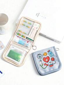 1个便携式药袋，小巧药盒，便捷旅行药品收纳袋，适合日常/户外/旅行，注重健康和经常旅行人士的必备品，多功能布艺药袋，便携式急救包，户外旅行药袋，宿舍应急药品收纳袋（多种颜色可选） - 彩色 - 查看 10