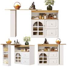 Desktop Storage Racks - White + MDF - View 4