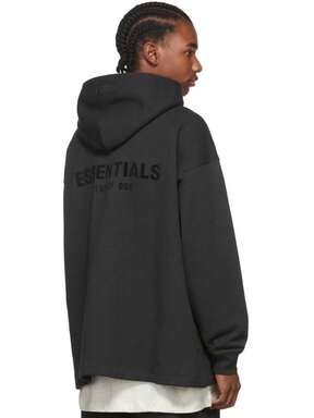 Fear of God Essentials ESSENTIALS SUDADERA CON CAPUCHA NEGRA STRETCH LIMO SS22 SUAVE Y DE MODA