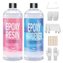 17oz Epoxy Resin Kit With Pumps, Crystal Clear And Hard Upgraded 2 Part Resin And Hardener For Casting Coating, Countertop, Table Top, Art DIY Handcraft Jewelry - Transparent - View 10