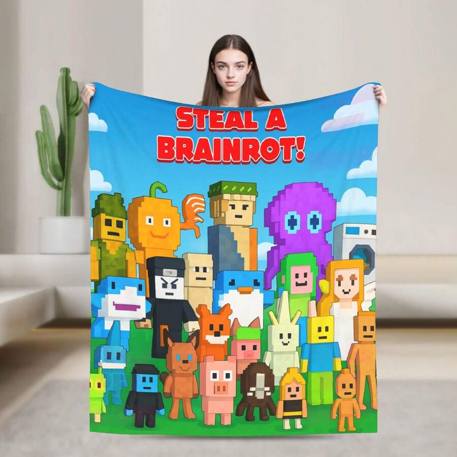 2025 Christmas,Soft And Warm Throw Blanket Soniced Game Blanket Fleece Winter Breathable Super Soft Throw Blanket For Bedding Couch Bedspreads Blanket For Bed,Blankets And Throws,Couch Bedspreads,Versatile For Sofa, Bed, Office, Camping,Perfect Gift For Halloween And Parties, Warm And Cozy All Season, Cute Blanket - 多色6 - 查看 1