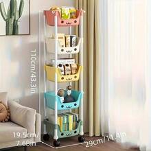 Multi Layer Storage Rack, Storage Vehicle, Non Electric, Wheeled Mobile Storage Rack, Room Deocr, Suitable For Living Room, Bedroom, Dormitory Book Storage Shelves, Bedside Carts, Book Carts, Roller Carts, Baby Stroller Storage Boxes, Kitchen Storage Boxes, Diaper Carts, Bathroom Storage Boxes, Christmas Gifts - 3 lớp màu macaron - Xem 3