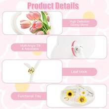 1 niedlicher Schminkspiegel, Blumenmuster, für Schreibtisch/Wandmontage, Studentenwohnheim, Schminktisch, Büro kompakt, Schminke, erschwinglich, Raumdekoration, Schminktisch, Reise, Schlafzimmer, Kosmetikzubehör, Spiegel, Schminkspiegel, Mini-Spiegel, Kompaktspiegel, kleiner Spiegel, Schreibtischspiegel, perfekt als Geschenk für Feiertage oder Weihnachten für Familie und Freunde.