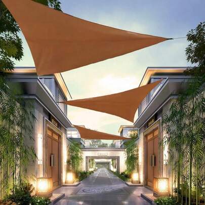 Foldable Waterproof Triangle Sun Shade Sail, Suitable For Outdoor Activities, Backyard Sun Canopy, Camping Tent, Etc. Sun Shade Cloth, Sun Sail, Waterproof Triangle Sun Shade Sail, Applicable For Yard, Patio, Deck, Gazebo And Other Outdoor Spaces, 98% UV Blocking Rate.