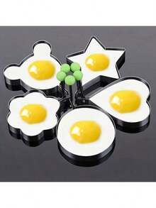 Different Combinations Of 5 Stainless Steel Egg Molds, Non-Stick Egg Cooking Utensils, Campervan Kitchen Accessories, Free Pancake And Fried Egg Molds. - Multicolor - View 8